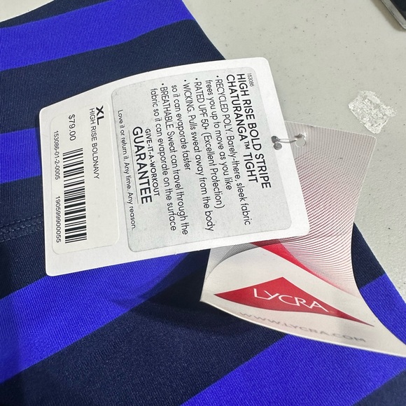 New with tags Athleta High Bold Stripe Chaturanga Tights Size XL - Picture 3 of 3